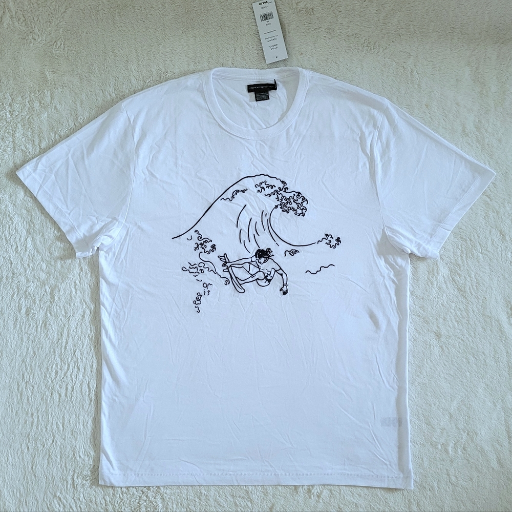 French🇫🇷 Connection "USA🇺🇲 Surfer"🏄♂️ Embroidered🪡 Tee👕 - NWT - Picture 11 of 14